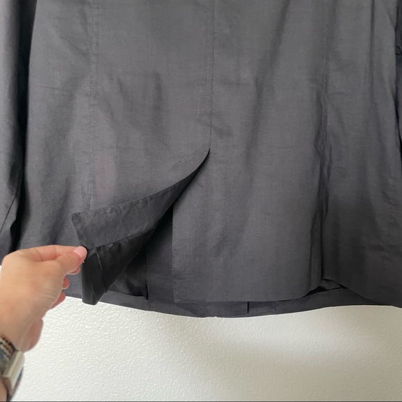 Eileen Fisher Ramie Black Structured Boxy Zip Up Blazer Style Jacket Medium - Picture 8 of 10